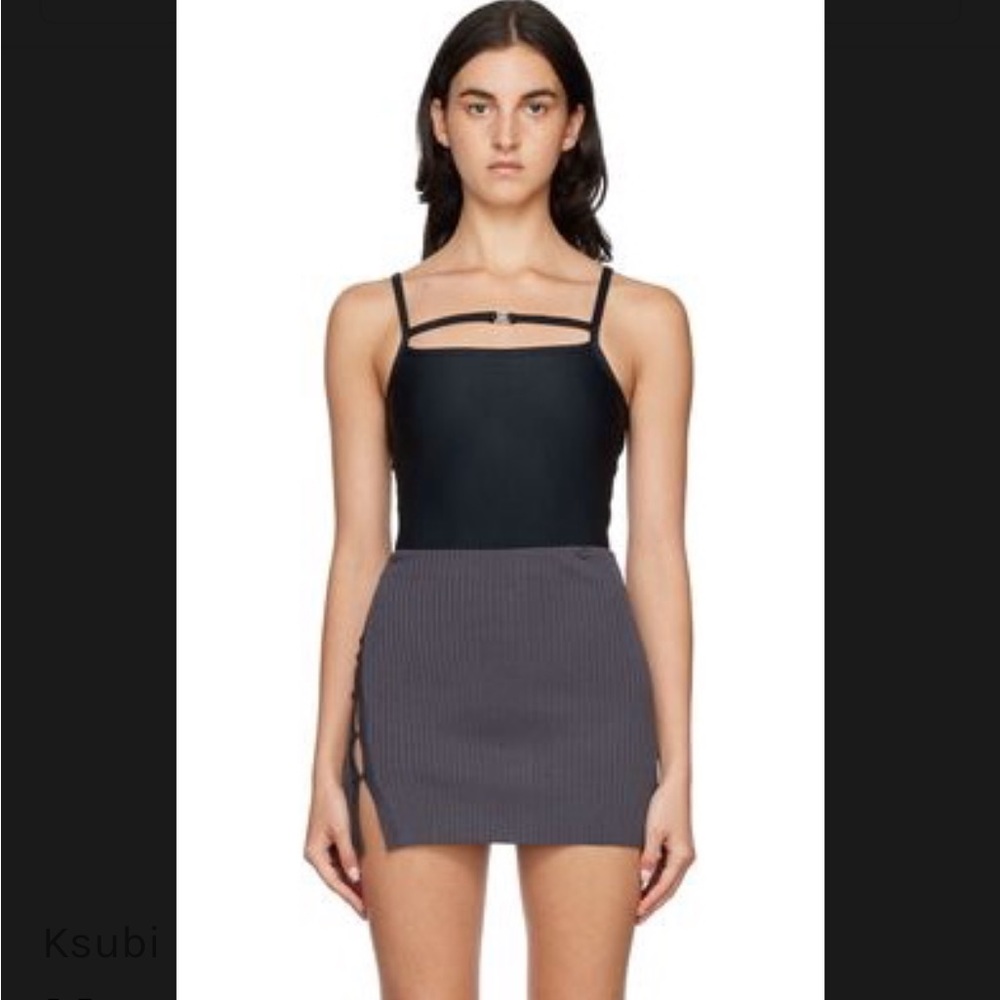 Ksubi Black Previous Bodysuit Ribbed